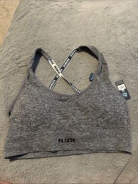 RBX Heather Gray Seamless Crossback Sports Bra
